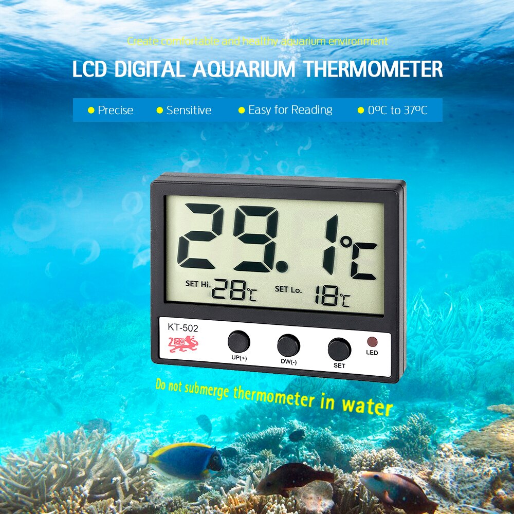 LCD Digital Fish Tank Aquarium Thermometer Submersible Aquarium Water Temperature Meter Temperature Control