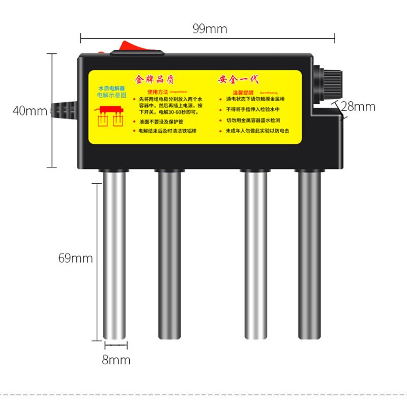 1 set Tap water detector TDS Tester Water testing electrolyzer Drinking water purity test tool water tub US plug