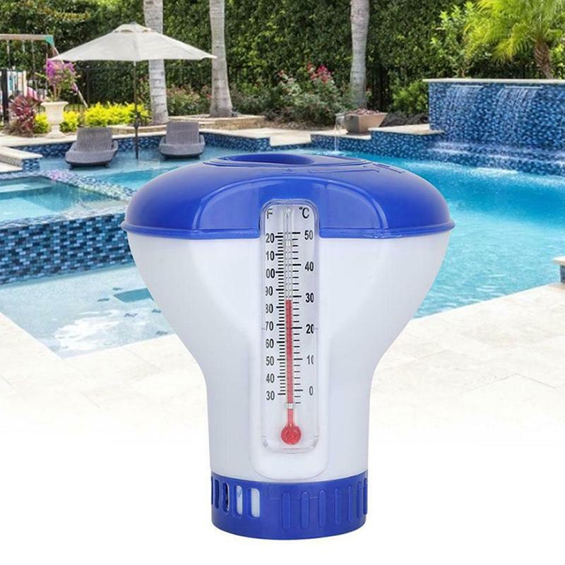 Swimming Pool Floating Chemical Chlorine Dispenser Swim Disinfection Accessories Thermometer Automatic Applicator Pump Pool H4M2