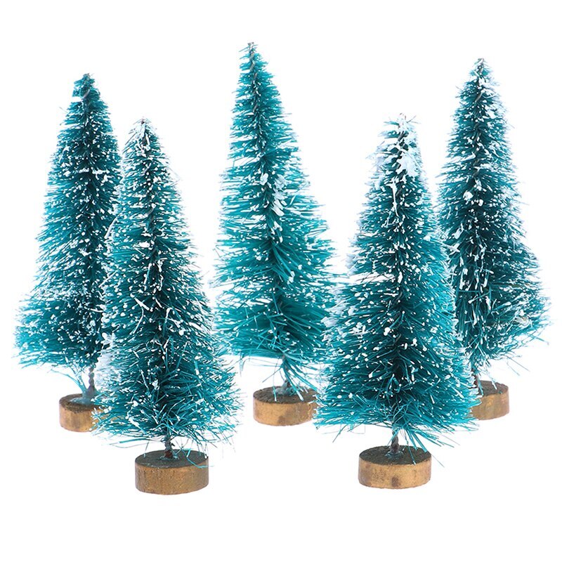 5pcs Mini Christmas Tree For 1/12 Scale Doll House Miniature Decoration Small Pine Tree Desktop Christmas Decor