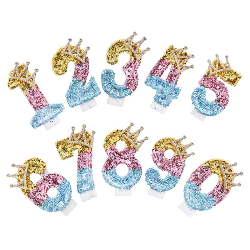 Rhinestone Golden Gradient Candle Birthday Party Wedding Anniversary Mother's Day Cake Topper Decoration