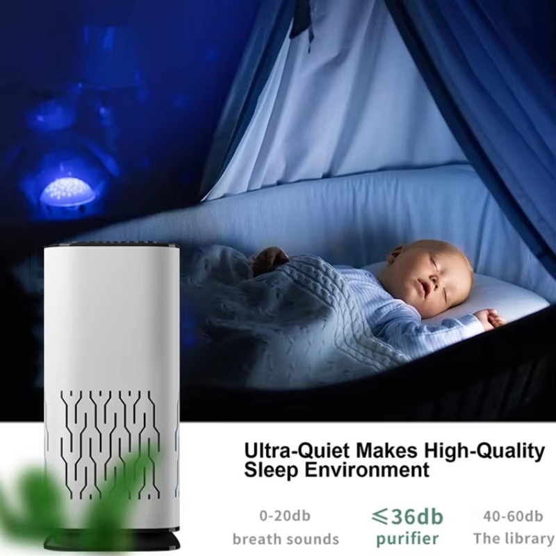 Purificador de aire de escritorio para interiores, purificador compacto de humo de segunda mano de iones negativos, máquina de aromaterapia para coche