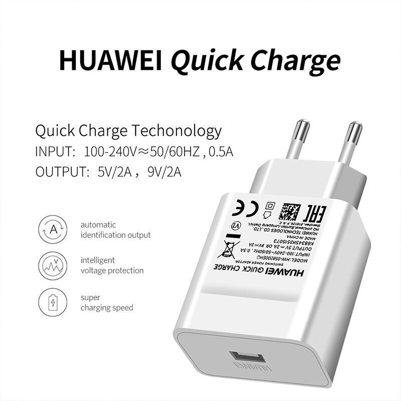 Huawei carregador rápido 18w qc 2.0 adaptador de carga rápida usb c kabel voor p20 p30pro p40pro p10 p9 lite p8 honra 9 8 nova 2 3i 4 v10