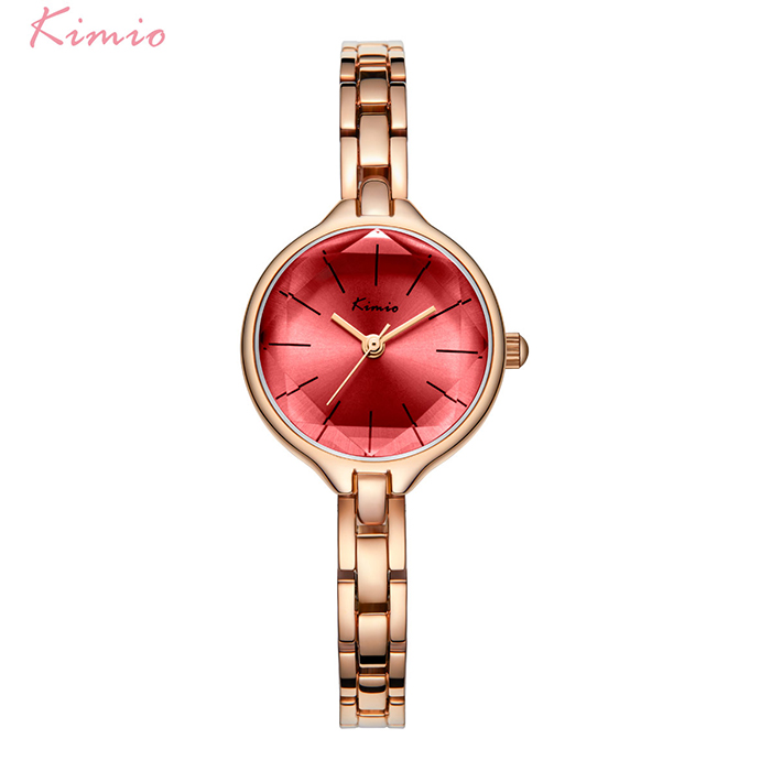 KIMIO Frauen Einfache Kleine Zifferblatt Quarzuhr Damen Kette Wasserdichte Edelstahl Armband Uhren Uhr Horloge Reloj Mujer: 5375