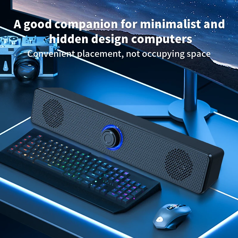 PC-soundbar Bekabelde en draadloze Bluetooth-luidspreker USB-aangedreven soundbar voor tv Pc Laptop Gaming Home Theater Surround Audio-systeem