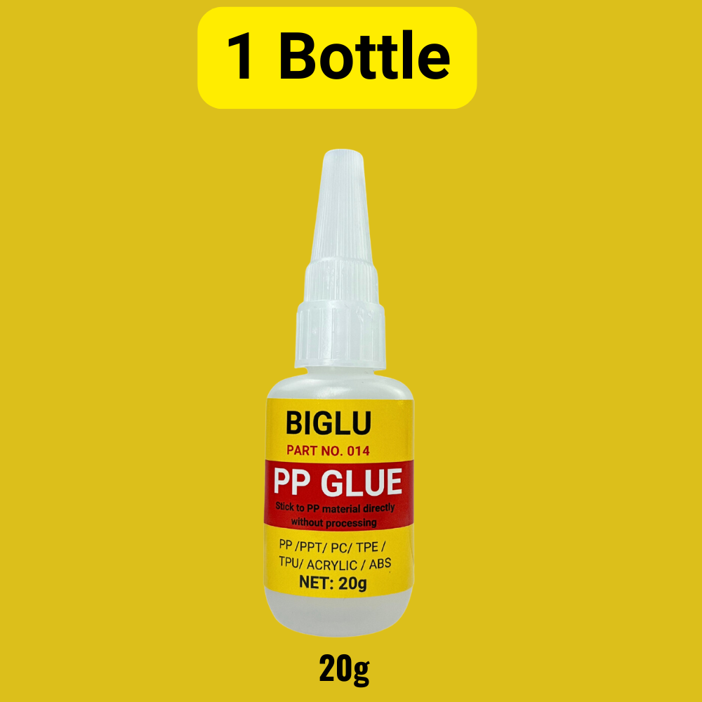 20G BIGLU PP-Kleber, sofortige Polypropylen-Kleber, direkt ohne Verarbeitung, ABS-PVC, 20 Sekunden, schnell trocknender Klebstoff: Gefärbt
