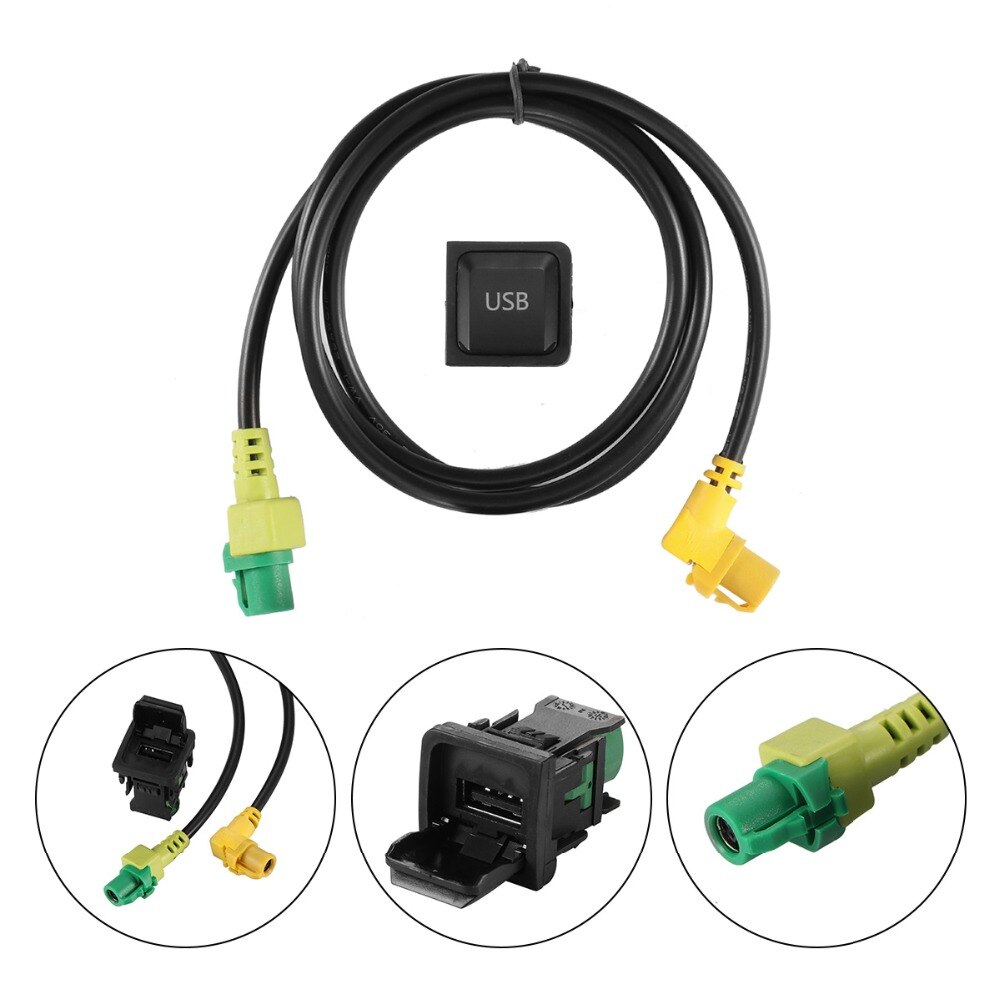 Zwarte usb-schakelkabel, aux-kabel, premium verbindingskabel, kabelboom, schakelkabel voor vw rns 315 rcd 510 magotan l polo touran