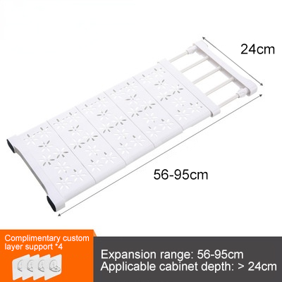 Adjustable Wardrobe Closet Organizer Clothes Storage Shelves for Kitchen Bathroom Telescopic Holders Shelf Wall Mounted Racks: Emerald Green