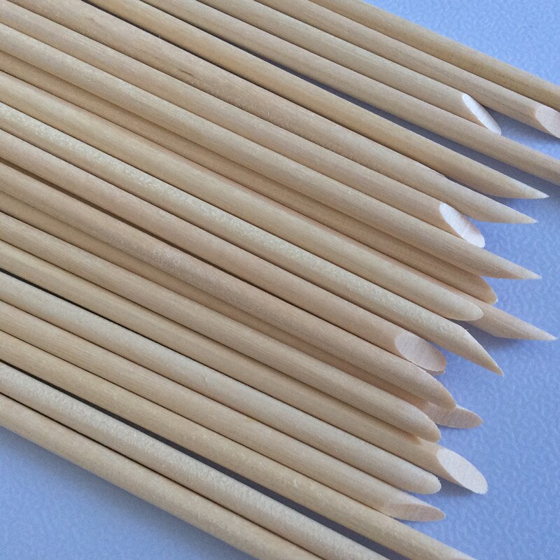 Useful Orange Wood Sticks 50pcs/lot Cuticle Pusher Remover Manicure Pedicure Care Tool Nail Art Decorations