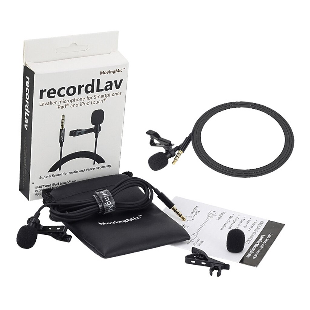 3.5mm Plug Clip On Lapel Condenser Microphone Hands Free Omnidirectional Mic