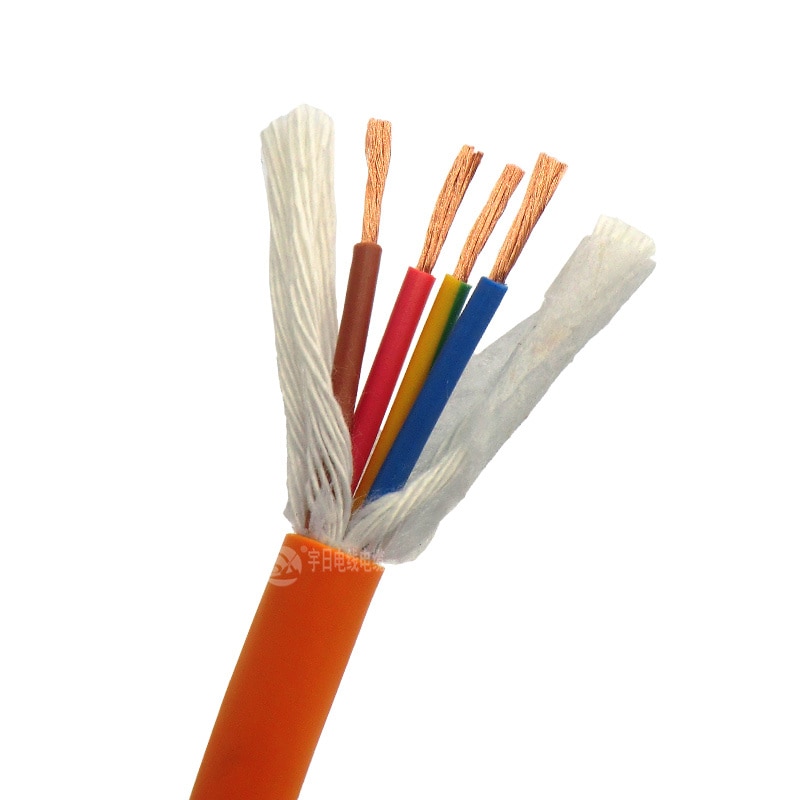 Drag Chain Power Cable Ultra Flexible 4 core 0.5,0.75,1,1.5,2.5mm ² Orange Towline Cable 1m (20,19,17,15,14,13AWG)
