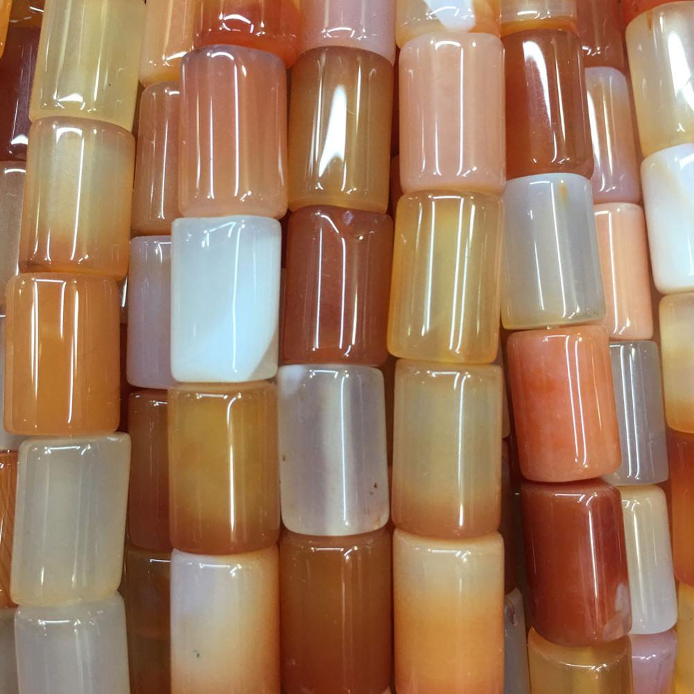 Free shippping jewelry Colorful Carnelian Cylinder Loose Beads Jewelry WFH702: Red G8876