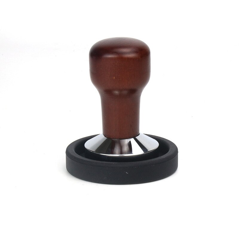 Tamper à café en acier inoxydable avec poignée pour café italien: Marron -51mm- tampons