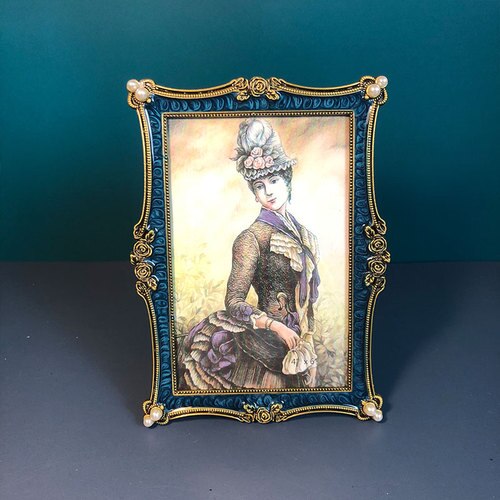 Golden Branches Floral Photo Frames Modern Gold Plated Framed Picture Frame Desk Decoration Family Portrait Photo Frame: A 6 inch