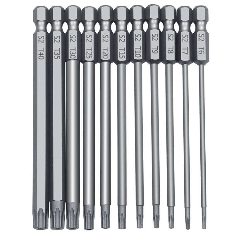 Oauee Security Bit Set Tamper Proof Screwdriver Drill Bit Screw Driver Bits Torx Flat Head 1/4" Hex Driver Bits 11pcs /12pcs