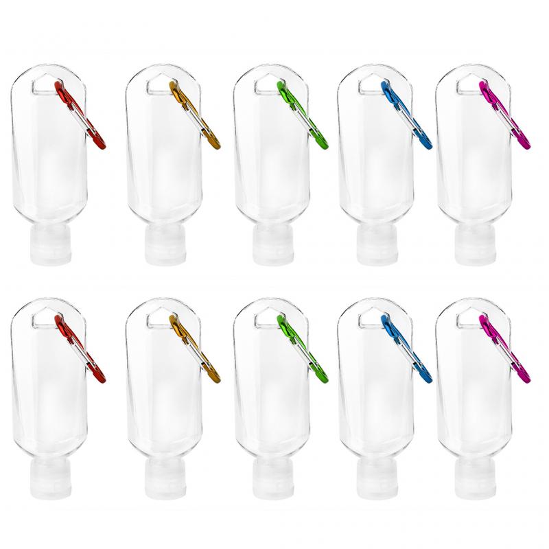 30ml Refillable Hook plastic bottle travel size containers hand sanatizer bottles refillable empty Silicone cosmetic containers: 10PC 50ml random