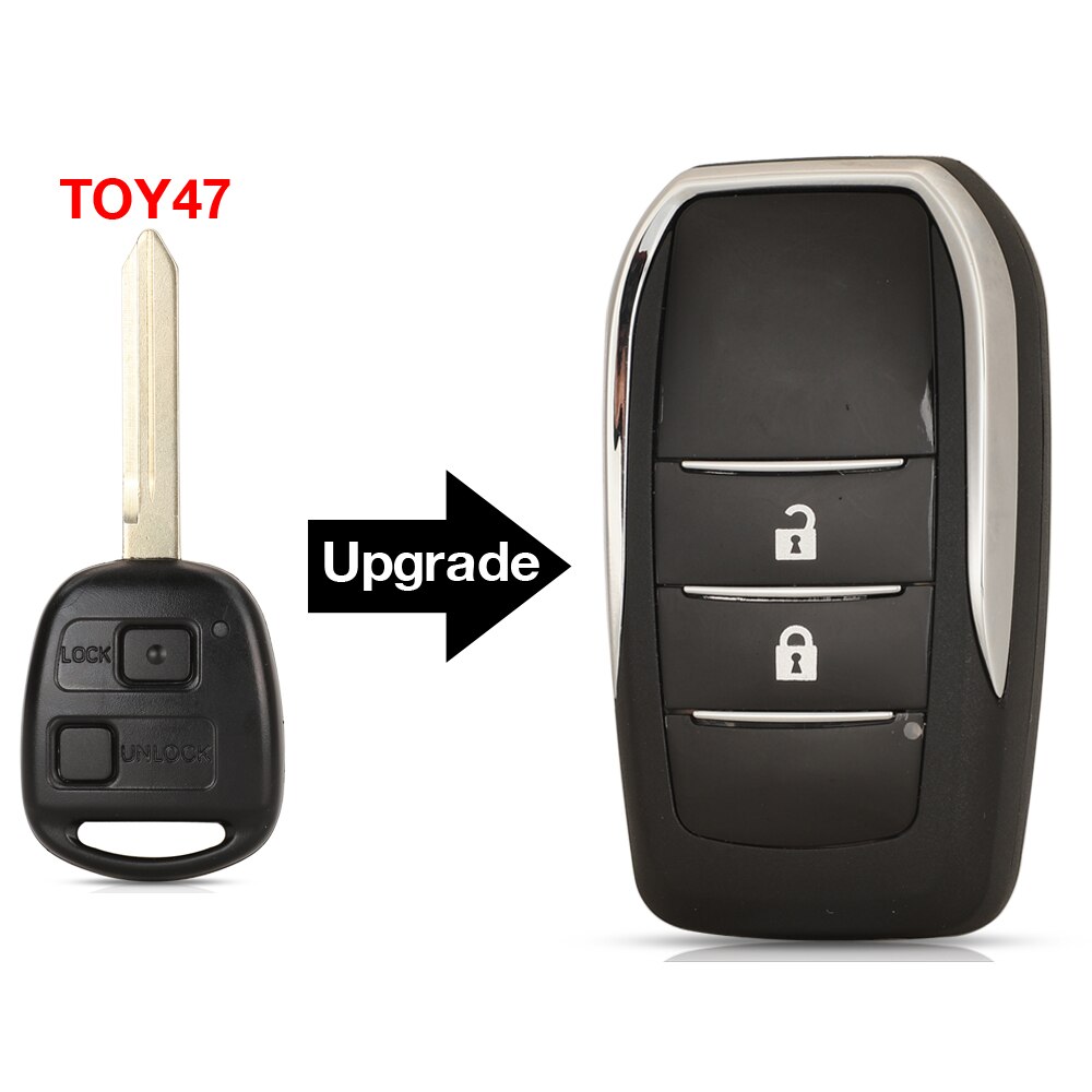 Jingyuqin Remote Car Key Shell For Toyota Yaris Carina Corolla Avensis For Lexus ES RX LS GS IS200 RX300 ES300 LS400 GX460: For Toyota / 2B TOY47 Blade