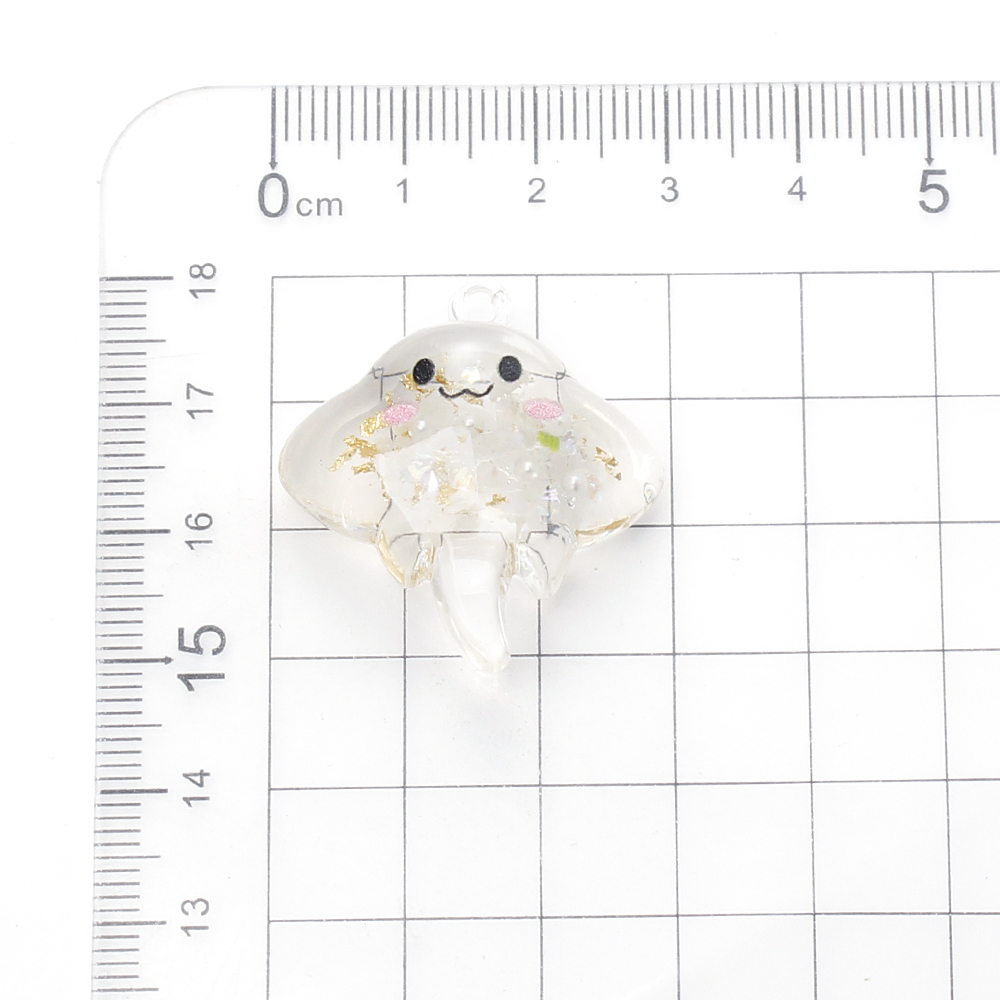 10Pcs 30mm Charm Luminous Resin Pendant Glow-in-the-Dark Colorful Transparent Jellyfish Pendant For DIY Necklace Jewelry Making