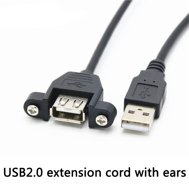 Computer Data Line USB 2.0 B Female Socket Panel Mount To USB B Male Printer Extension Cord with Ear Mount Extension Accessories