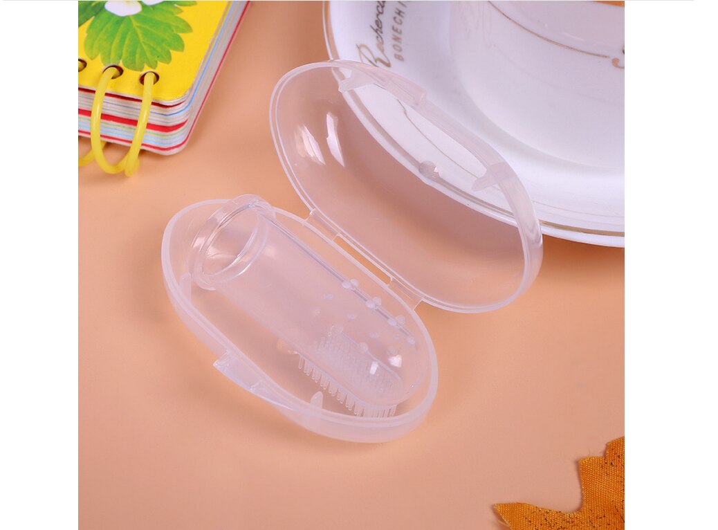 Pudcoco DEGLI STATI UNITI Stock Dito Morbido Spazzolino Da Denti Orale Dentale Pulizia Dei Denti Cura Igiene Pennelli In Silicone Spazzolini Da Denti con la Scatola: A3