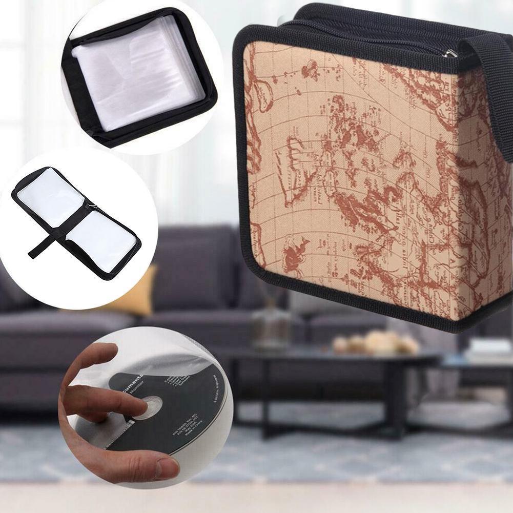 World Map Cd Vcd Dvd 40 Discs Opbergdoos Houder Pakket Streep Thuis Cover Case Kaart Opbergtas Auto Beschermende album Organi Y2H0