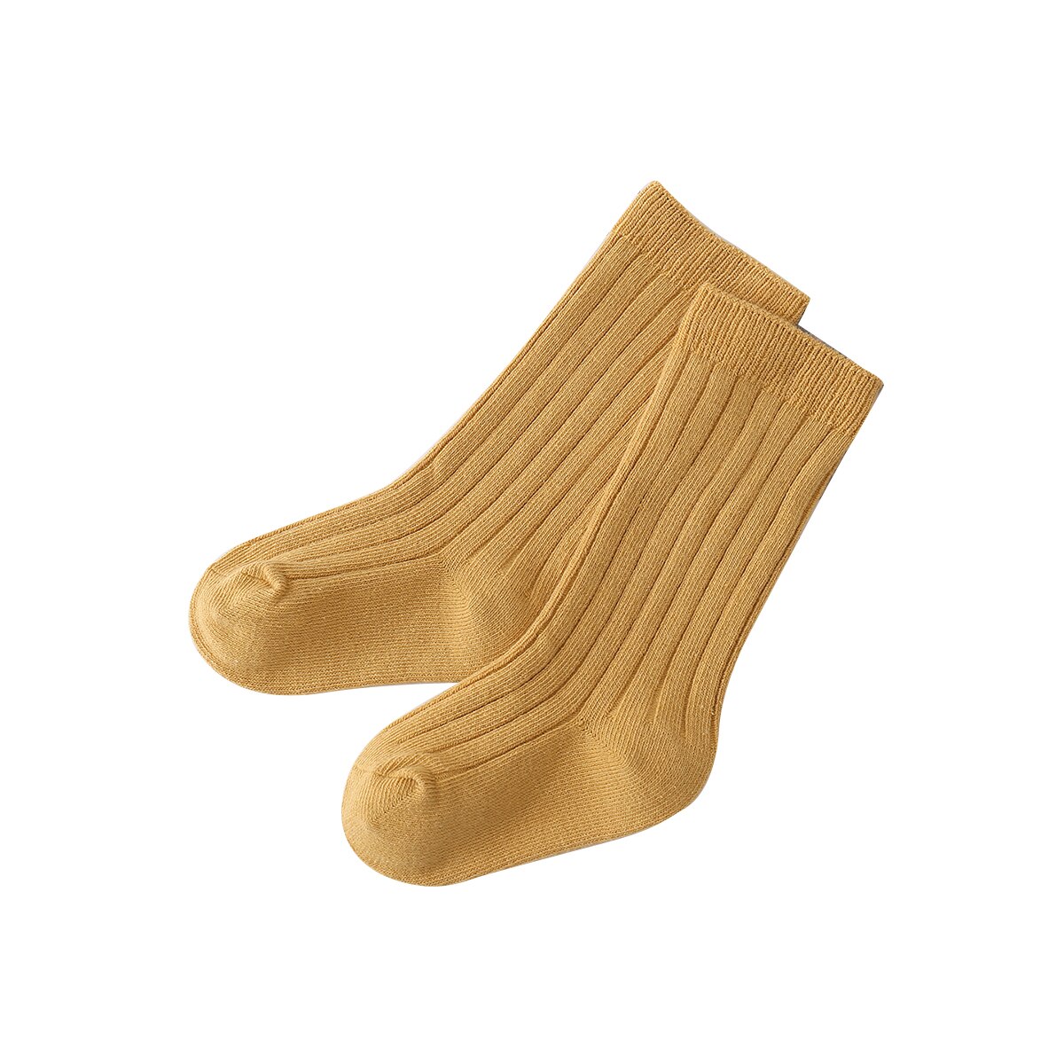 Baby Kids Meisjes Solid Gebreide Sokken Peuter Kinderen Jongens Meisjes Katoen Zachte Stretch Leuke Herfst Sokken Been Warmer 1-8Y: YELLOW / 3-5Y