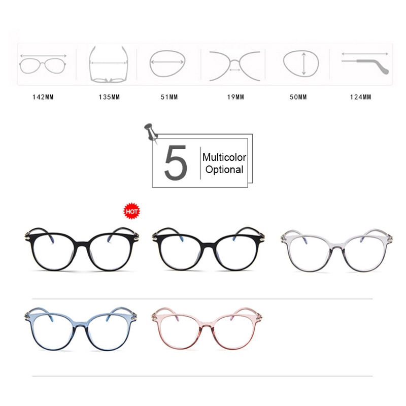 Transparent Computer Glasses Frame Women Men Anti Blue Light Round Eyewear Blocking Glasses Optical Spectacle Eyeglass 5colors