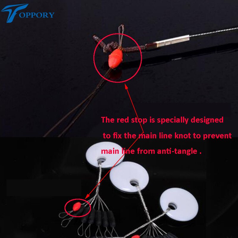 Toppory batente de borracha oval para pesca, 5 pacotes/lote, rolha de linha principal para equipamento de pesca hera herabuna acessórios