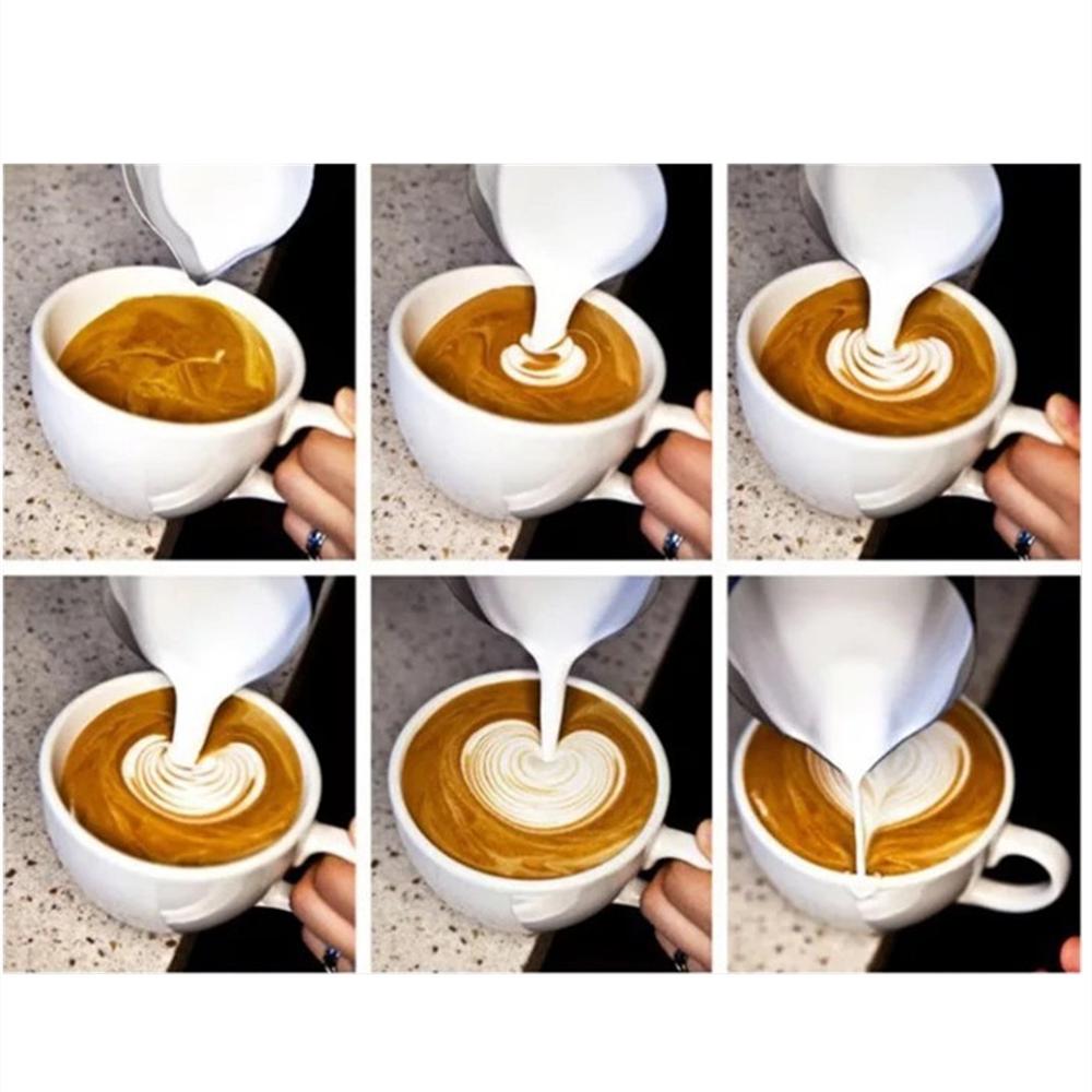 Kaffe mælkeskummende kande med indbygget termometer espresso kaffe barista craft latte 304 rustfrit stål 20oz / 600 ml