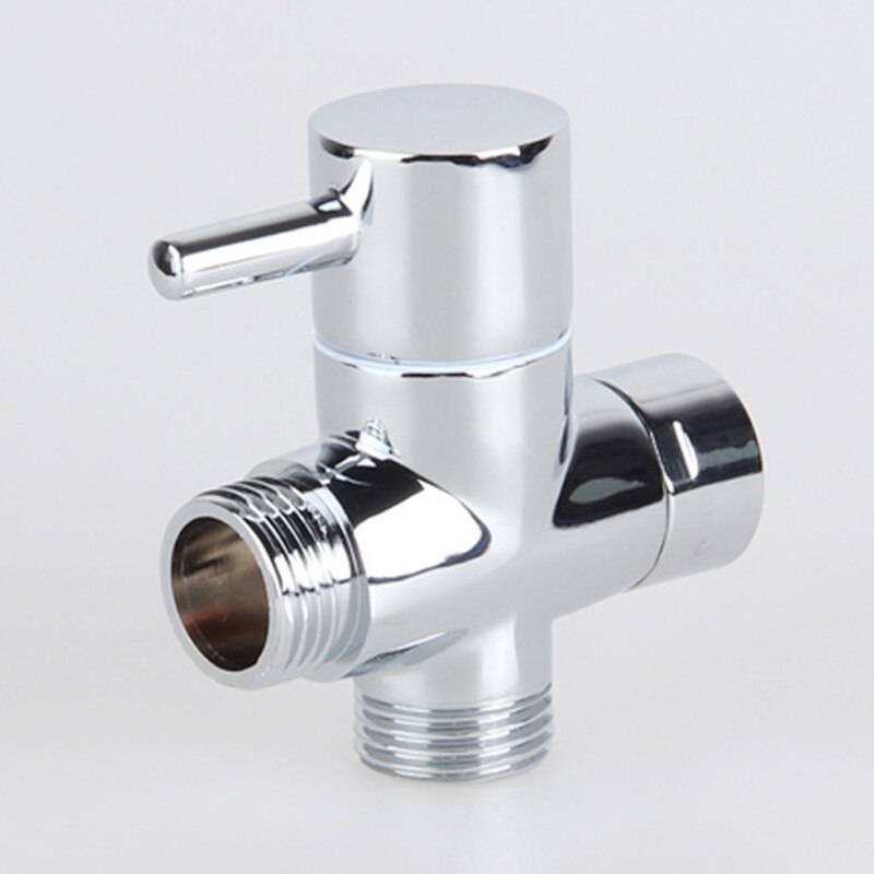 3 Ways Valve T Adapter Chromed Brass Toilet Tee Diverter Sanitary Hardware Water Separator 1/2&quot;+1/2&quot;+1/2&quot; Bathroom Accessories