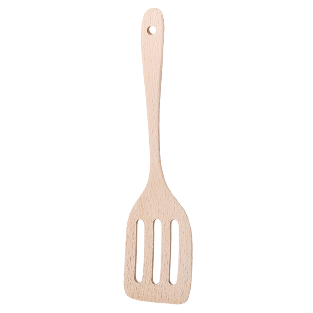 Wooden Fried Cooking Shovel Rice Flat Shovel Environmental Non-Stick Cookware Dinner Food Wok Shovels Utensils Supplies: Black