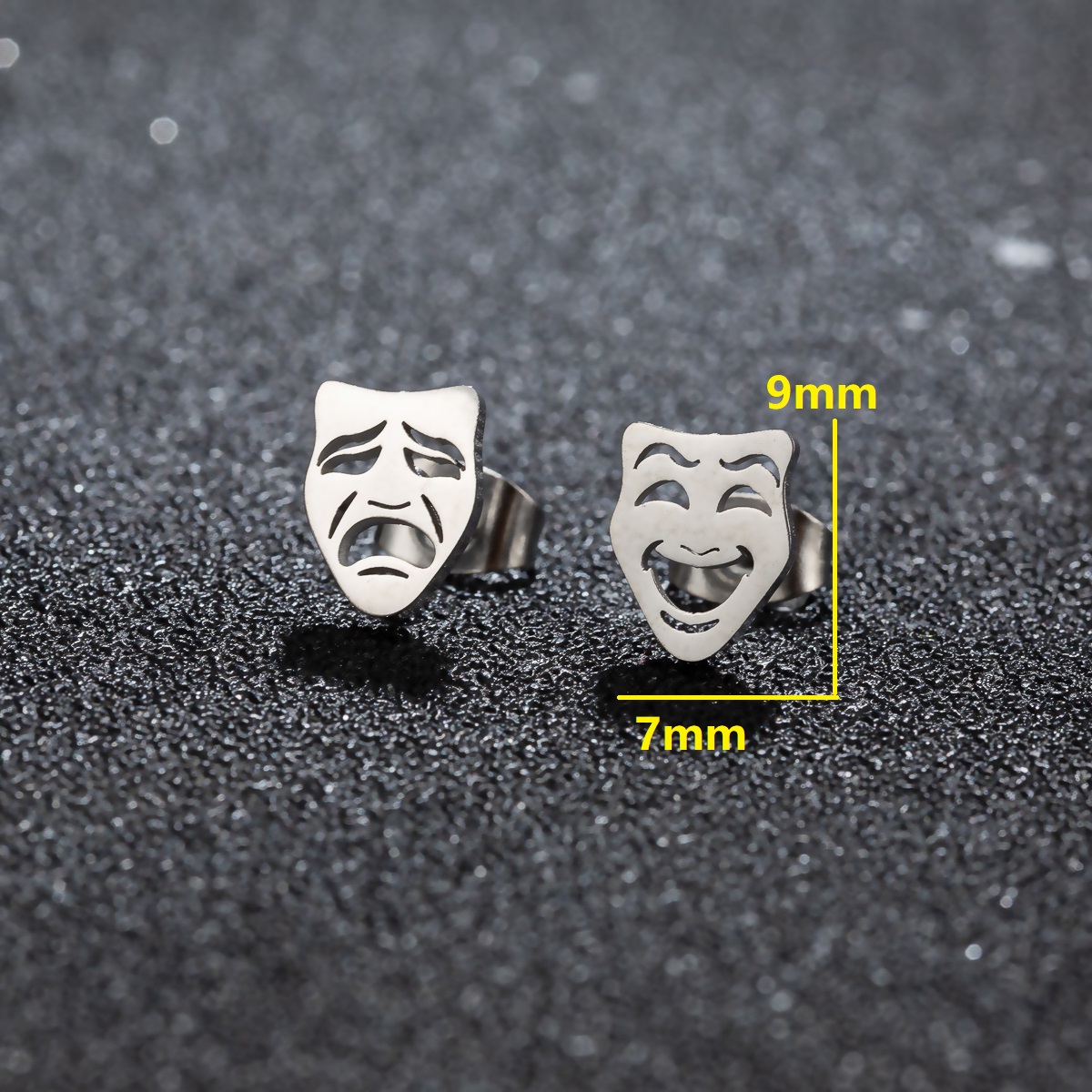 1 par de pendientes creativos y divertidos con máscara para hombres y mujeres, pendientes para parejas, de joyería para