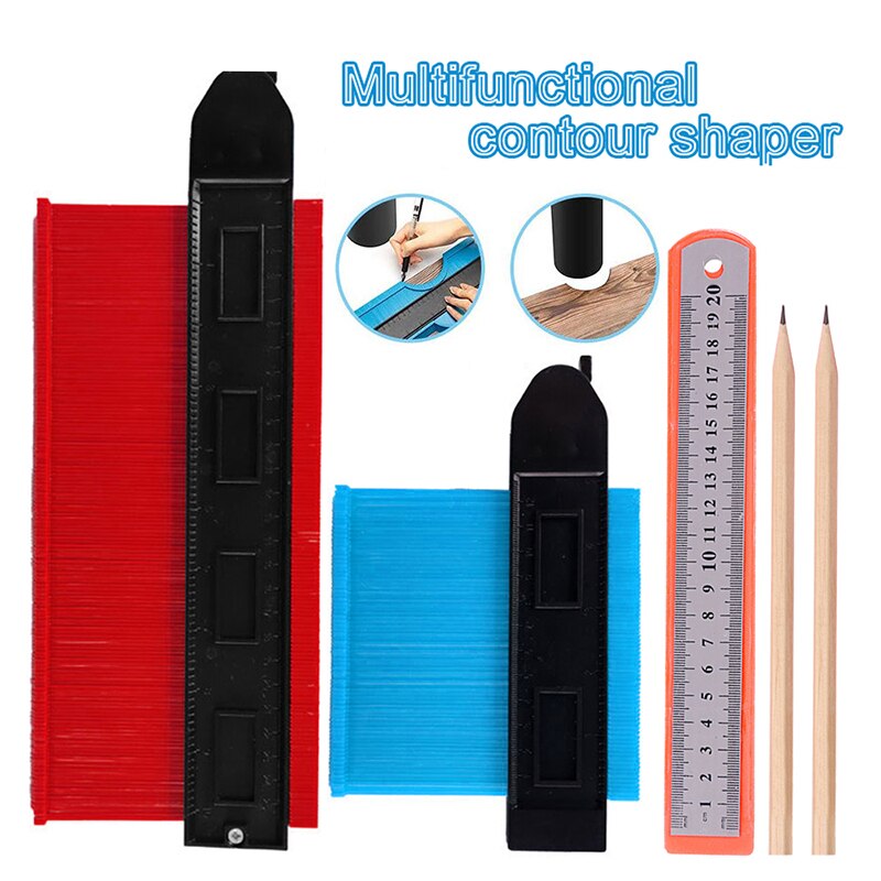 Profile Gauge Duplicator Profile Duplication Gauge Template Plastic Copy Duplicator Laminate Tiles Tool: 4pcs set