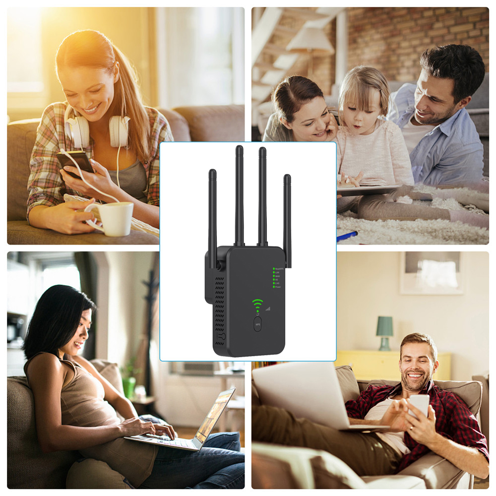 Wzmacniacz sygnału WiFi 1200 Mb/s Dual Band 24G 5G 802.11ac Gigabitowy Repeater Routera WPS