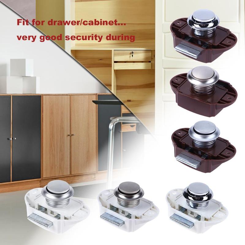 Big Button Lock Keyless Large Button Locking Camper Car Push Lock RV Caravan Boat Motor Latch RV Lock P02W-PC pearl chrome