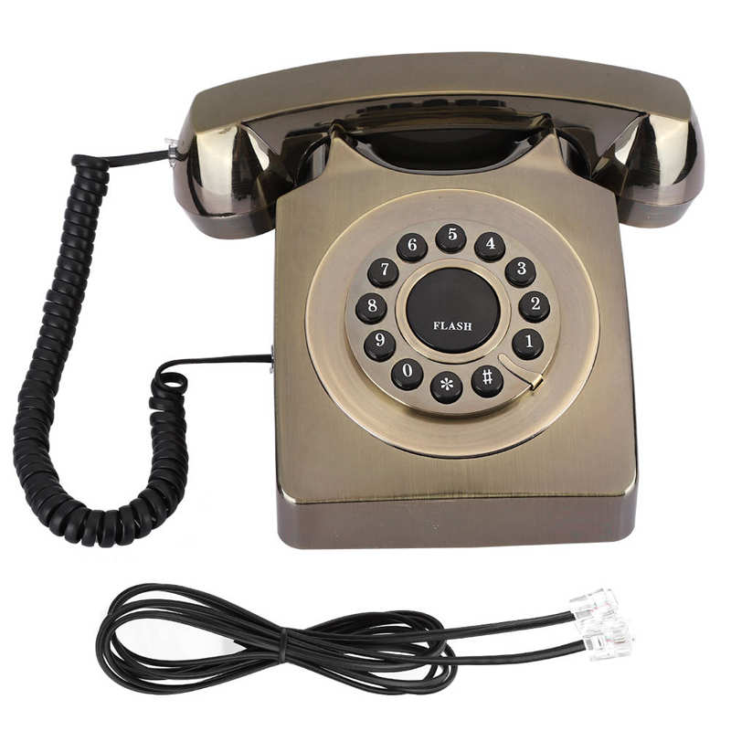 Retro Vintage Telefon Europäischen Stil Alte Handys Bronze-Überzogene Desktop Festnetz Telefon Fest Verdrahtete Telefon für Home Office Hotel