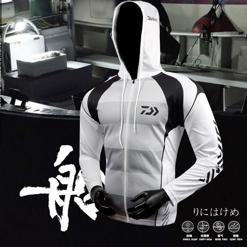 Outdoor fishing sun protection clothing men Breathable quick-drying UV fishing clothing long sleeve hooded Fishing clothing
