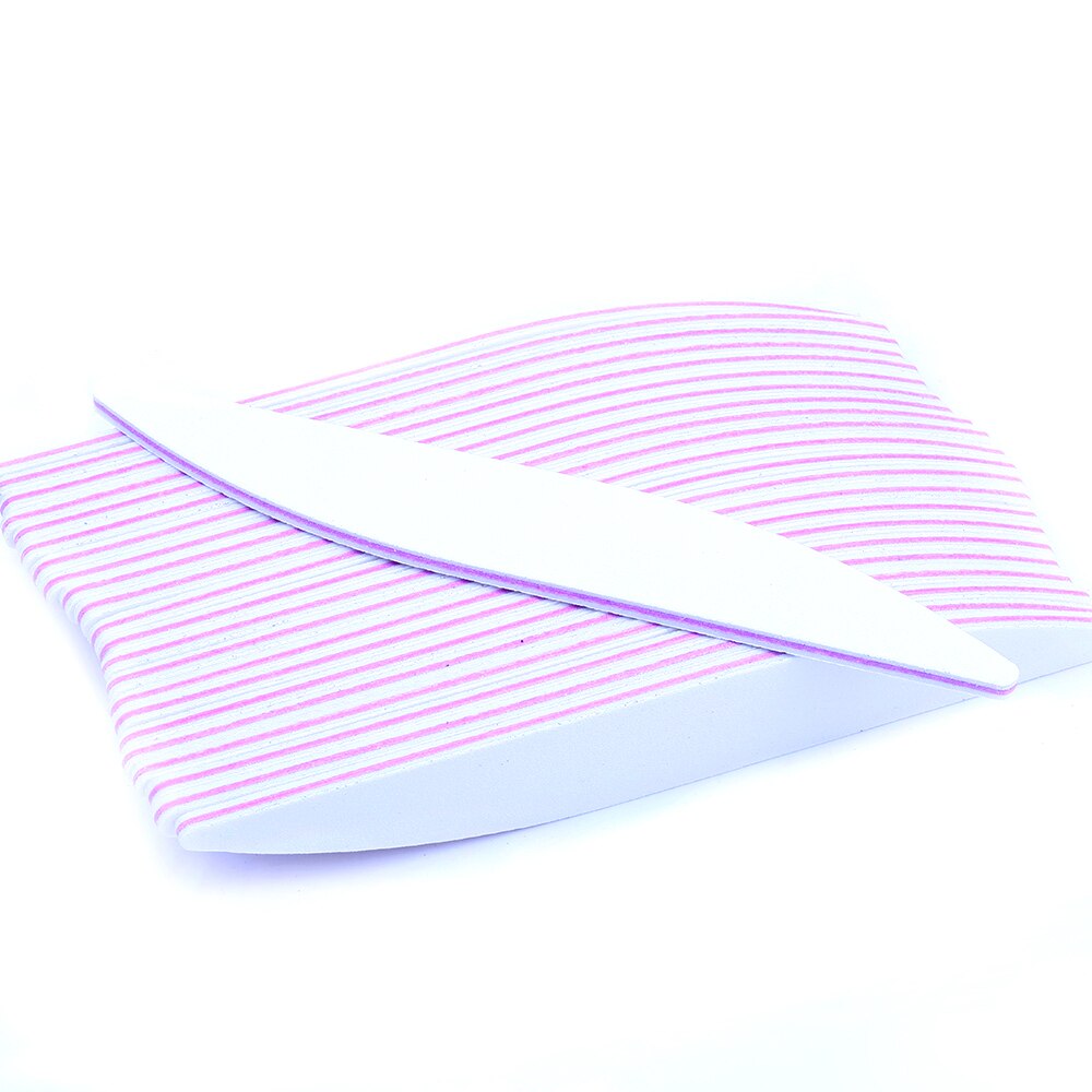 50 stk neglefil buffer blok hvid pileblad stil til nail art uv gel lak fil sandpapir manicure værktøjer fil