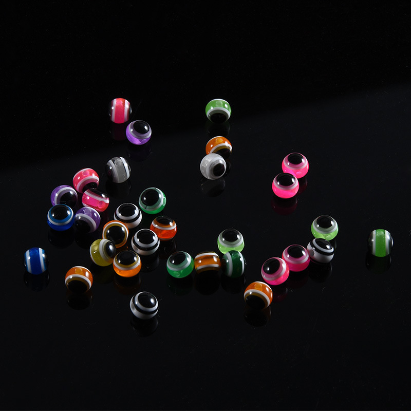 100 pièces de perles de blocage d'oeil de poisson en résine dure, perles de blocage de leurre d'oeil de poisson simulées