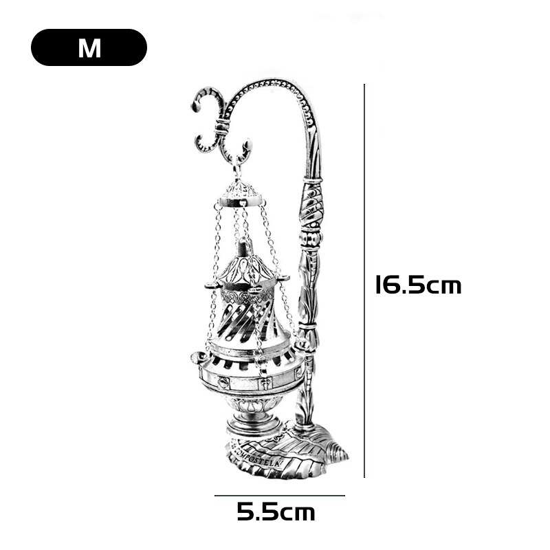 S/M/L Cross Censer Christian Church Incense Burner Religious Worship Utensils Orthodox Relics Crafts Chapel Ornament: M