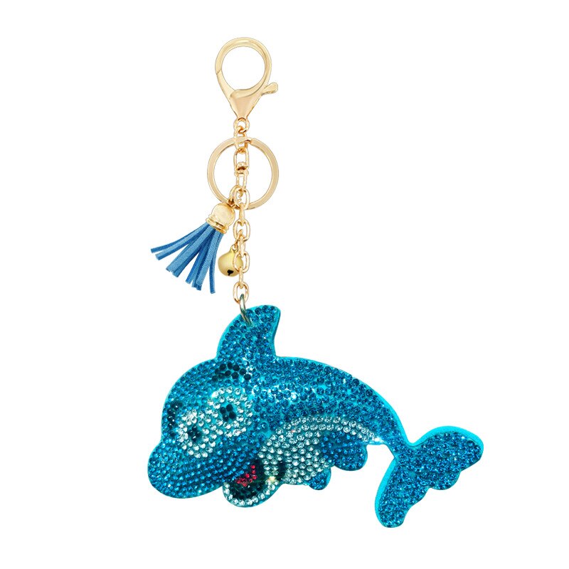 Creatieve Kinderen Kleine Suède Diamant Set Cartoon Mariene Organismen Serie Sleutelhanger Sleutelhanger Hanger Accessoires: Shark