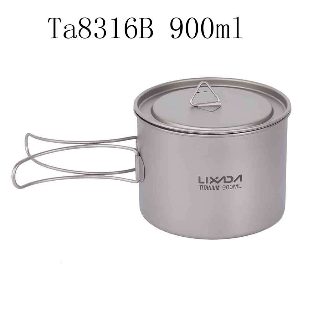 Lixada en plein air titane ultra-léger tasse Pot Portable tasse suspendue couvercle de Pot et poignée pliable équipement de Camping ustensiles de cuisine randonnée: as picture 1