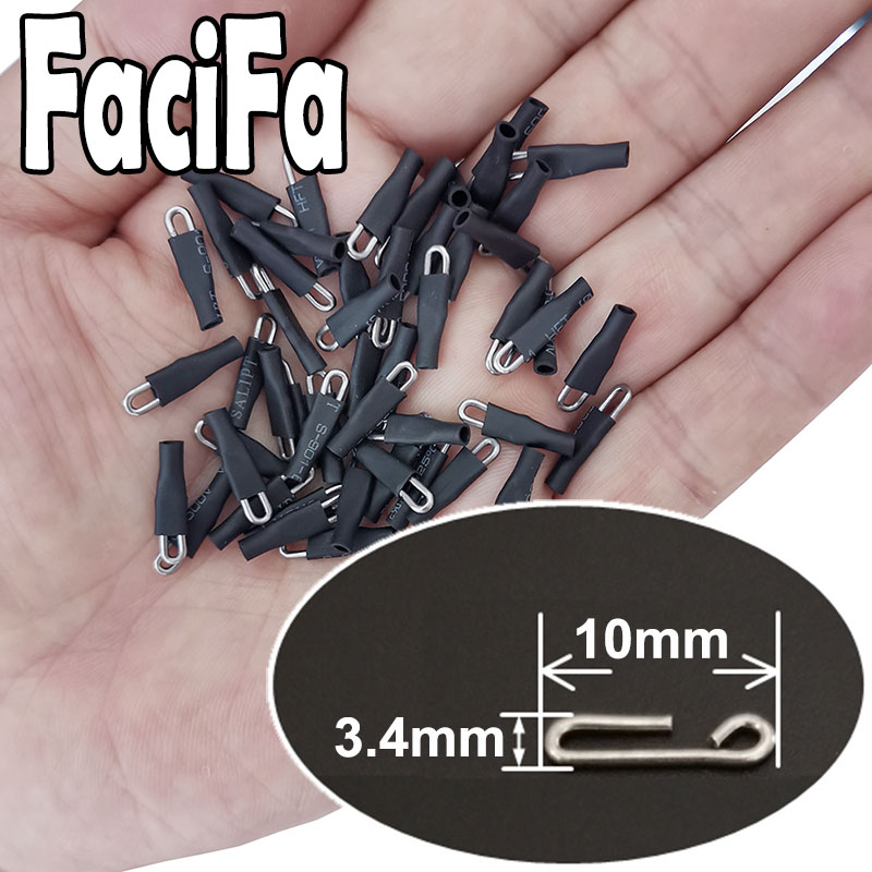 100 peças enganche rapido rápido pesca snaps enchufe rapido segurança chumbo snap paxipa pesca conector gancho rápido: black 10mm