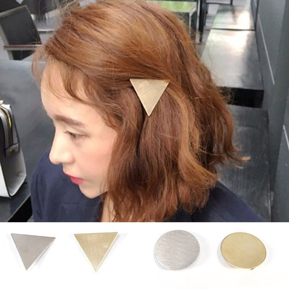 Mode Vrouwen Meisjes Geometrische Metalen Snap Haar Clips Haarspelden Moderne Stijlvolle Haarspelden Haarspeldjes Haaraccessoires Tool