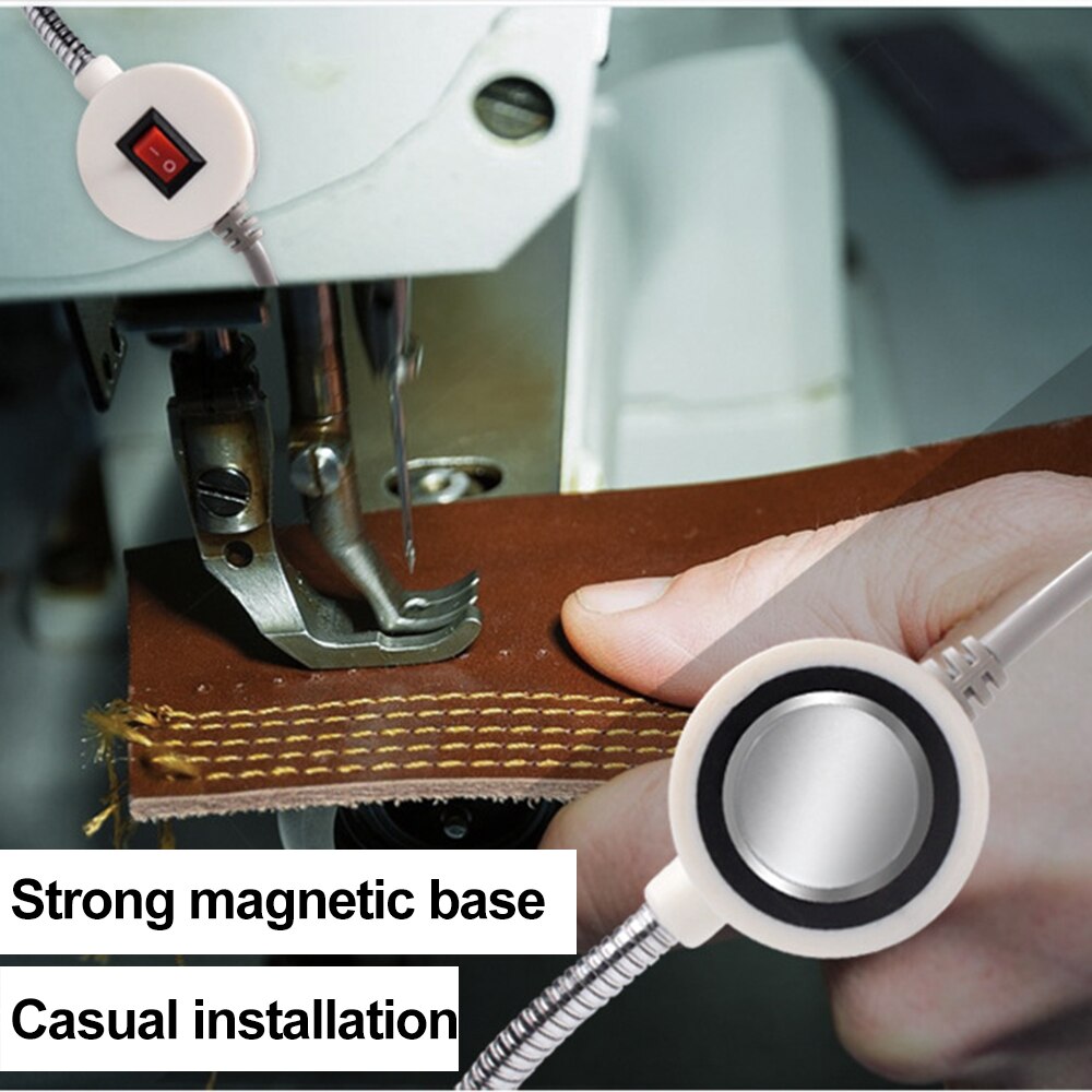 Super lys bærbar symaskinelampe magnetisk monteringssokkel svanehalslampe til al symaskinebelysning 110v 220v