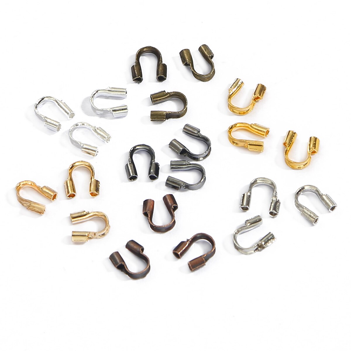 100Pcs 4X4Mm Draad Protectors Wire Guard Guardian Protectors Loops U-vorm E Einde Sluitingen Connector Voor sieraden Bevindingen Maken Diy