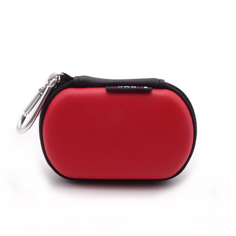 Portable Headphones Cases Mini Zippered Storage Hard Cover Bags Box for Earphone SD Cards Protective USB Cable Organizer Cases: Red-1503