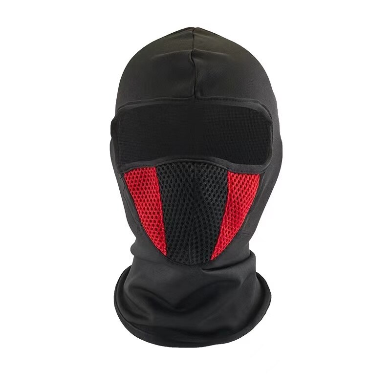 Mascarilla transpirable de la motocicleta Balaclava, mascarilla completa para ciclismo, máscara de motocross, casco de motocross: Rojo