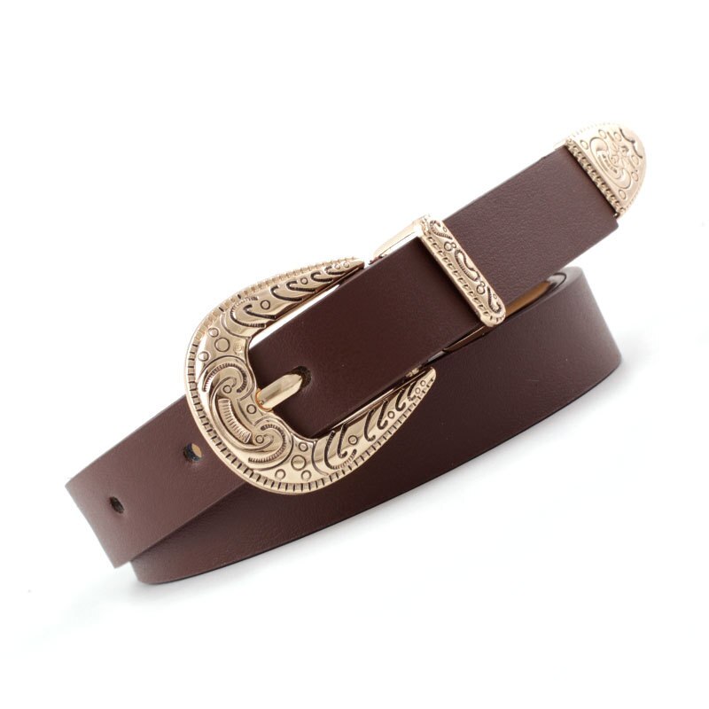 Olome Vintage 1.8 Cm Breed Boho Etnische Riem Leer Vrouwen Bruin Zwart Wit Gouden Gesp Fijne Riem Dames Vrouwelijke jeans Riemen