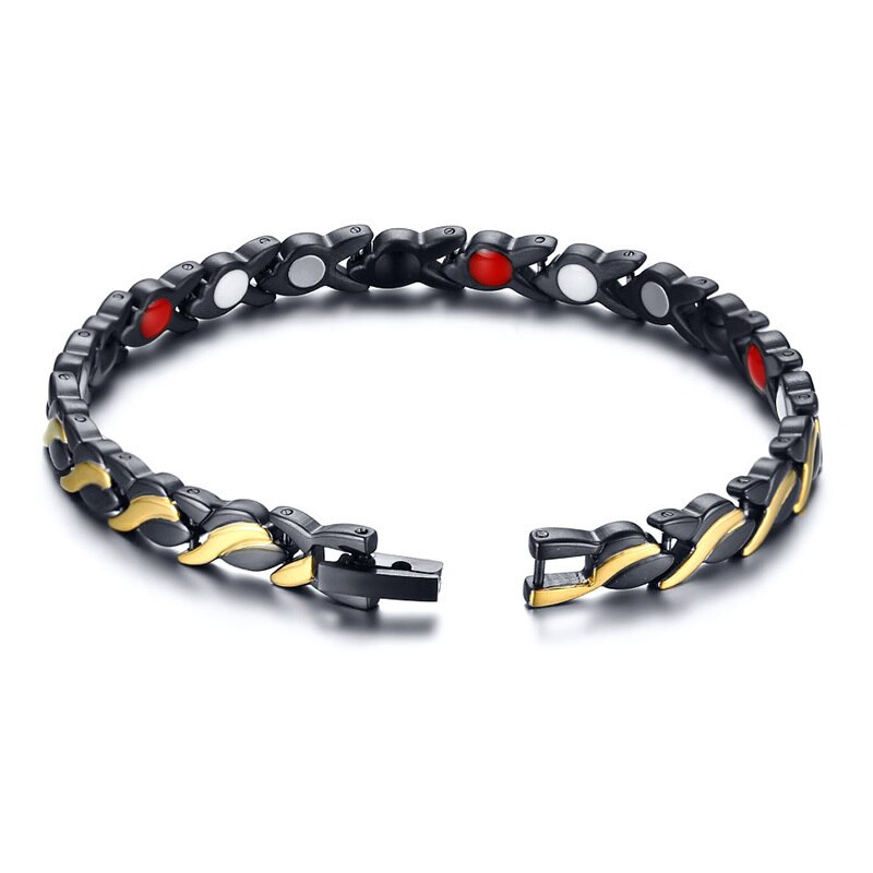 Vnox Salute E Bellezza Twisted Braccialetti Braccialetti Magnetici Per gli uomini In Acciaio Inox Germanio Catena a maglia Del Braccialetto Pulseira Masculina